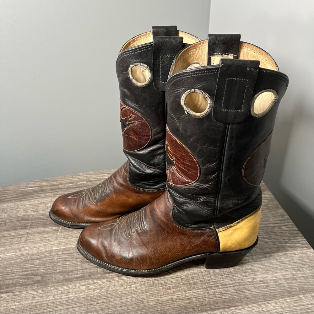 Olathe Men’s Boots Black and Brown Size 9 1/2 D